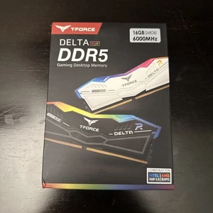 T-Force Delta Black RGB DDR5 Ram 16GB (2x8GB) CL38 6000MHz (Color: White) - Picture 1 of 2