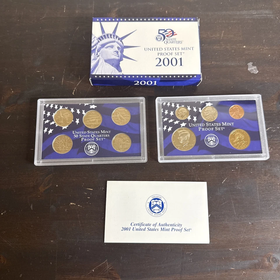 2001 S US Mint Clad Proof Set Complete 10-Coin Set - Image 1 of 4