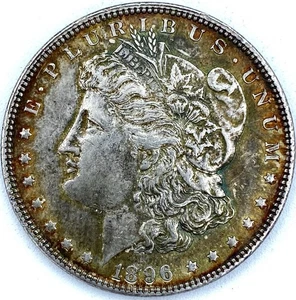 Dólar de plata Morgan 1896 $1 tonificado - Imagen 1 de 2