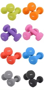 Neoprene Dumbbell Pair – Non-Slip Grip, Cast Iron Core – Gym Fitness Weights - Picture 1 of 29