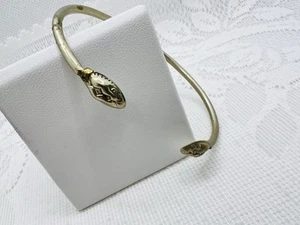 Vintage Mexican Sterling Silver Coiled Cuff Double Headed Snake Revival Bracelet - Picture 1 of 11