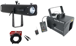 American DJ ADJ FS3000LED RF Follow Spot Light w/GOBO Slot+Haze Machine+Cables - Picture 1 of 11