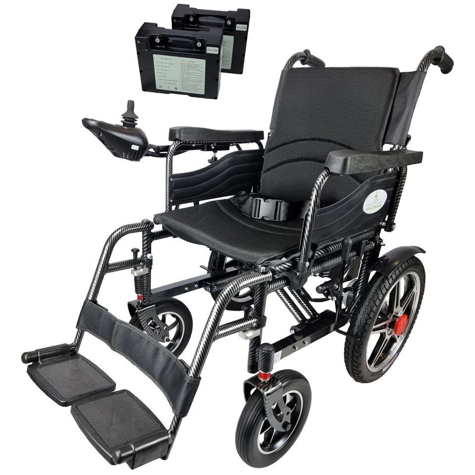 FREE TO BE MOBILITY EQUIPMENT Folding Electric Wheelchair Aluminium Powerchair 2x battery Travel Transit New