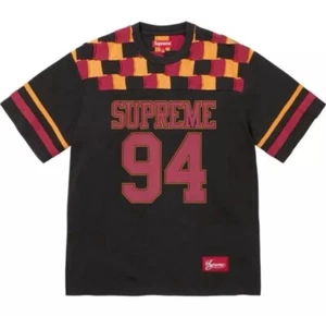 Supreme Patchwork Yoke Football Jersey Black - Size XL FW/24 *BRAND NEW* 🚚✅ - Picture 1 of 5