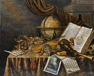 Vanitas Stll Life by Edwaert Collier 1662 Dutch Old Masters 8x10 Art Print - Picture 1 of 1