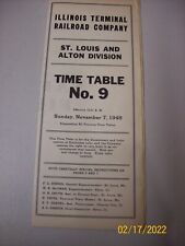 Illinois Terminal Railroad St. Louis & Alton Div. Employee Timetable Nov.  1948