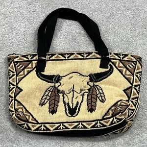 El Paso Saddle Blanket Co. Bag Purse Southwest Cowskull Burlap Texas Geometric - Picture 1 of 11