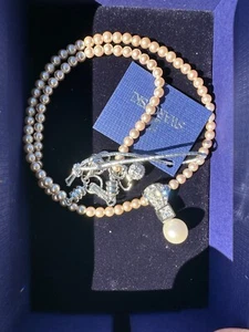 *NEW* Swarovski pearl & crystal necklace, rhodium plated - Vintage. Flawless. - Picture 1 of 5