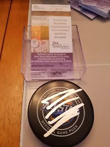 NOAH HANIFIN signed 2018 All Star official game puck FLAMES JSA COA - Picture 1 of 2