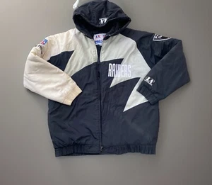 Vintage Los Angeles Raiders Logo athlethic Sharktooth Puffer Jacket Size L - Picture 1 of 7