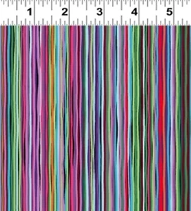 Fiesta Horses Laurel Burch Skinny Stripe Eggplant Fabric Y3413-45 - 1 YARD - Picture 1 of 2