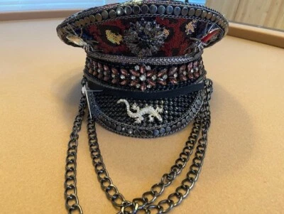 Steampunk Burning Man Festival Capitán Sombrero Fiesta Disfraz 3D Estrás Sombrero de copa Foto 1 de 4