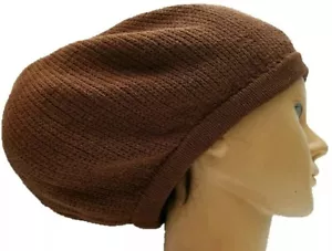 Gorro de ganchillo Boina Marrón Tam Sombrero Rasta Slouch Gorra Rastas Temores Cabello M/L - Imagen 1 de 3