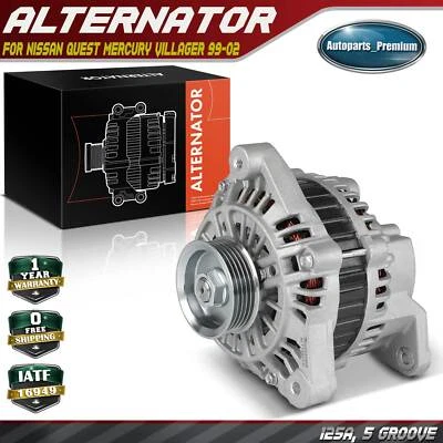 Alternador para Nissan Quest Mercury Villager 1999-2002 125A CW polea de 5 ranuras Foto 1 de 4
