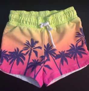 Girls Circe shorts size 6-6x Size Small cotton Adjustable Waist Yellow Palms - Picture 1 of 6
