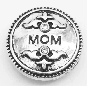 MOM Snap Jewelry Charm with Scrolled Design - Fits Magnolia & Ginger Snap - Picture 1 of 3