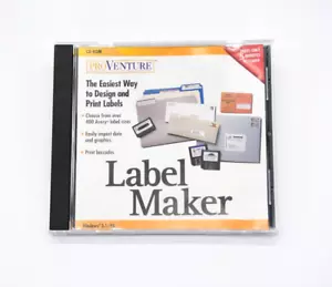Vintage ProVenture Label Maker Software Windows 3.1 / 95 CD-ROM - 1999 - Picture 1 of 6