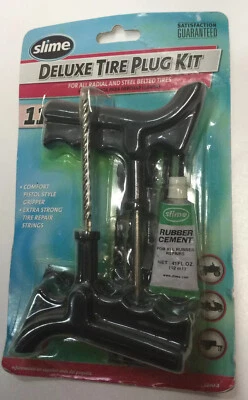 11 Piece Tire Repair Reamer Plug Kit Car Truck Pistol Grip Slime Deluxe 2040-A - Image 1 of 4