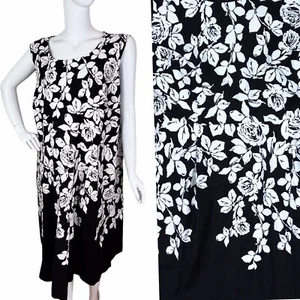 TALBOTS Size 20W ❤️NEW❤️Black White Sleeveless Mid Length Back Zip Dress-$189 - Picture 1 of 12