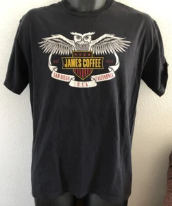 JAMES COFFEE SAN DIEGO CALIFORNIA EST 2013 Flying OWL Men’s RARE T-Shirt NWT M - Picture 1 of 7