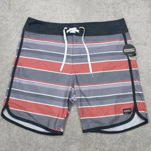 Ezekiel Boardshorts NWT Mens 38 Red/Blue/Black Firestone 18" Boardie Swim Trunks - Picture 1 of 12