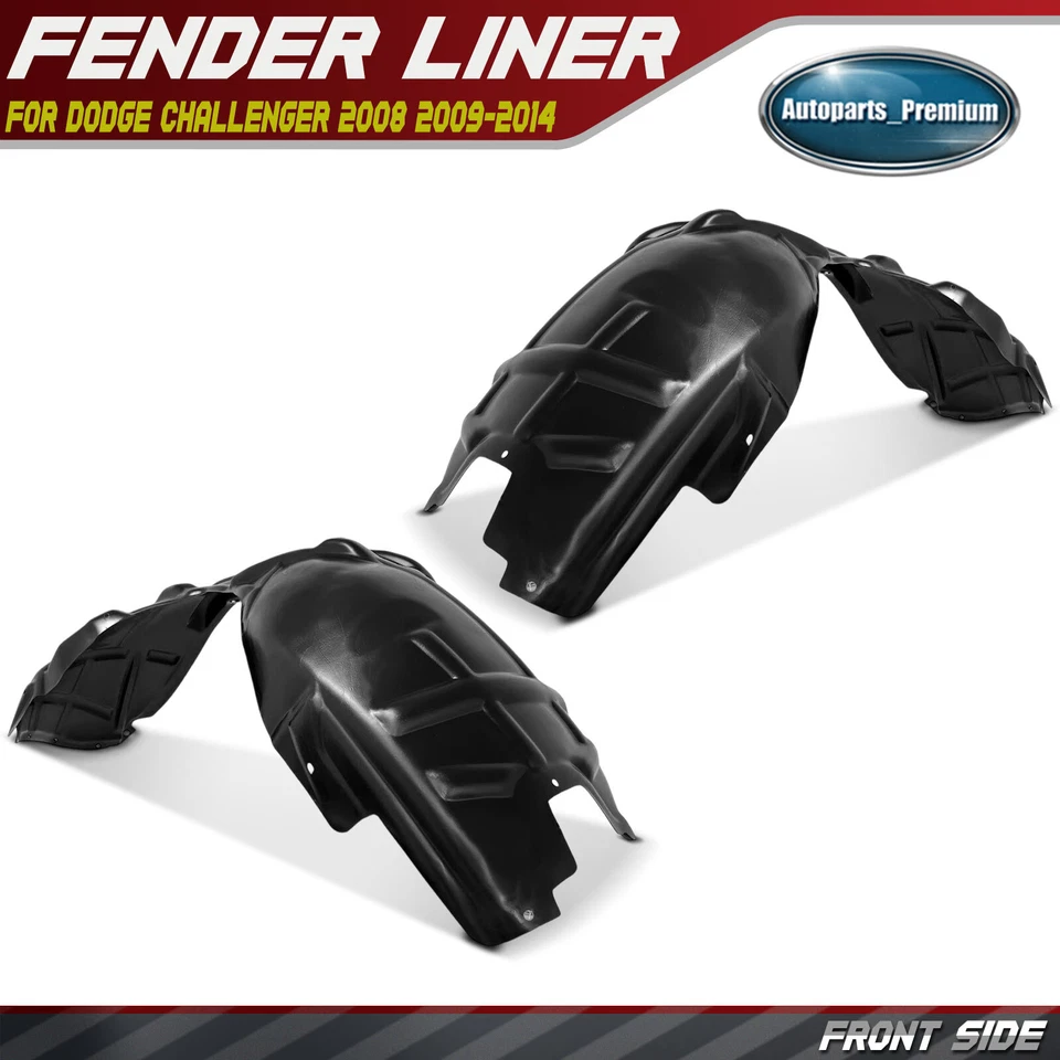 2x Forros de guardabarros interiores delanteros protector contra salpicaduras para Dodge Challenger 2008 2009-2014 Foto 1 de 4