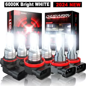 For Toyota Highlander 2014-2019 LED Headlight + Fog Light Bulbs Combo Kit 10000K - Picture 1 of 19
