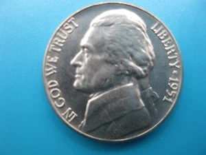 1951 P Jefferson Nickel Ch/Gem Stempelglanz! - Bild 1 von 2