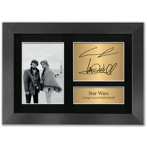 Star Wars George Lucas & Mark Hamill Autograph Print Poster Signed Photo A4 #68 - Picture 1 of 8