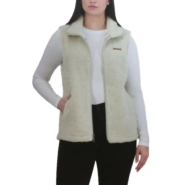 Sage Collective Women's Sherpa Fleece Vest Cream Small