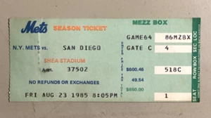 NEW YORK METS v SAN DIEGO PADRES - 8/23/1985 - Shea Stadium - Queens, NY - Picture 1 of 2