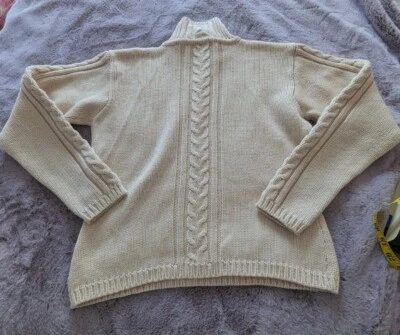 Emanuel Ungaro Vintage Turtleneck Women Beige Cable Wool/Acrylic Medium - Image 1 of 4