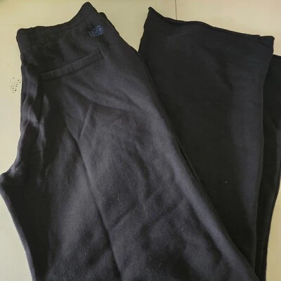 NEW WOMENS MEDIUM BLACK UGG GABI WIDE LEG PANTS SWEATPANTS 1117737 RAW HEM - Image 1 of 4
