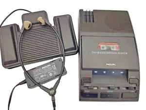 Philips 710 Mini Cassette Desktop Transcriber Transkription Machine LFH710 Vintage - Bild 1 von 24