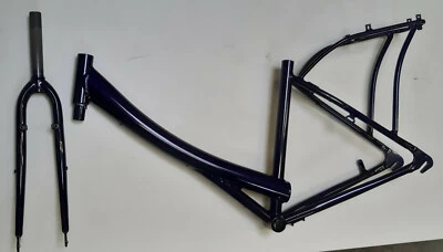 Fahrradrahmen & Gabel 28" Zoll NEU Wave Tiefdurchstieg Citybike RH 53cm lila ALU - Bild 1 von 4