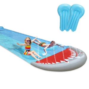 Wasserrutsche Wasserbahn Outdoor Rutschmatte mit 2 Bodyboards 550x145cm - Bild 1 von 9