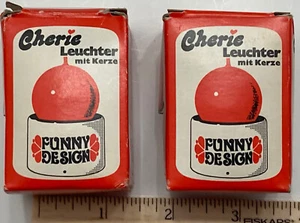 Vintage Cherie Leuchter kleine Kerzenständer mit Kirschkerzen 2er Set Neu aus altem Lagerbestand - Bild 1 von 10