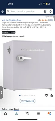 Mini nevera compacta retro Frigidaire - 1,6 pies cúbicos caja abierta funciona (falta mango) Foto 1 de 4