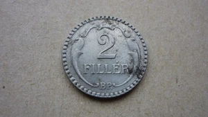 Ungarn 2 Filler 1940 ss glatter Rand - Originalfoto - Bild 1 von 2