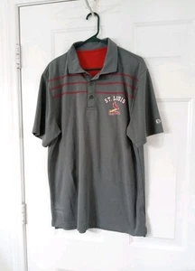 St Louis Cardinals Polo Shirt Short Sleeve Gray Men's Large Authentic - Picture 1 of 5