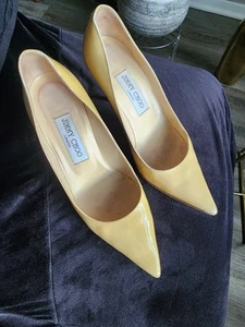 Authentic Jimmy Choo Size 36.5 Cream Nude Leather Pointed Toe Heel Pump Shoes - Picture 1 of 12