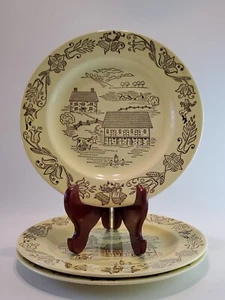 Bucks County Underglaze by Royal Sebring 10" Dinner Plates Yellow Set of 3 EUC - Picture 1 of 24