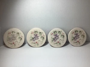 Weinrebe Pfaltzgraff Kork Rückseite Untersetzer 4" Durchmesser (4er Set) - Bild 1 von 9