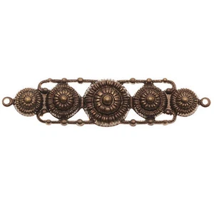 Vintaj Natural Brass Rowed Medallions Metal Connector 2.25" Finding 53mm NEW - Picture 1 of 3