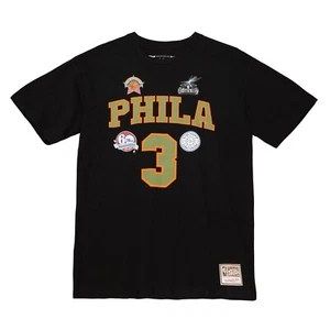 Philadelphia 76ers Allen Iverson Flight Script Mitchell & Ness T-Shirt-Black - Picture 1 of 4
