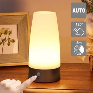 LED Tischleuchte Lampe Nachtlicht mit PIR Bewegungsmelder Sensor Kabellos Z M6N! - Bild 1 von 9