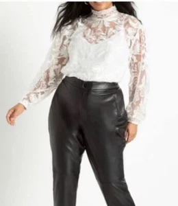 Eloquii x Retta ~ Top de encaje blanco ~ Talla 18 ~ Nuevo con etiquetas - Imagen 1 de 4