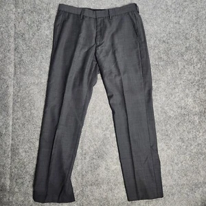 J Crew Wool Slim Fit Flat Front Dress Pants 33x30 Style 49451 Charcoal Chino - Picture 1 of 4