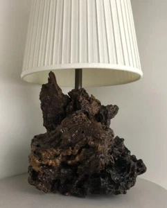 Massive Vintage Retro Burled Walnut Live edge Lamp Circa 1970s Nakashima Era - Picture 1 of 12