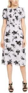 Abito donna Michael Kors plissettato floreale manica corta, taglia large - Foto 1 di 8